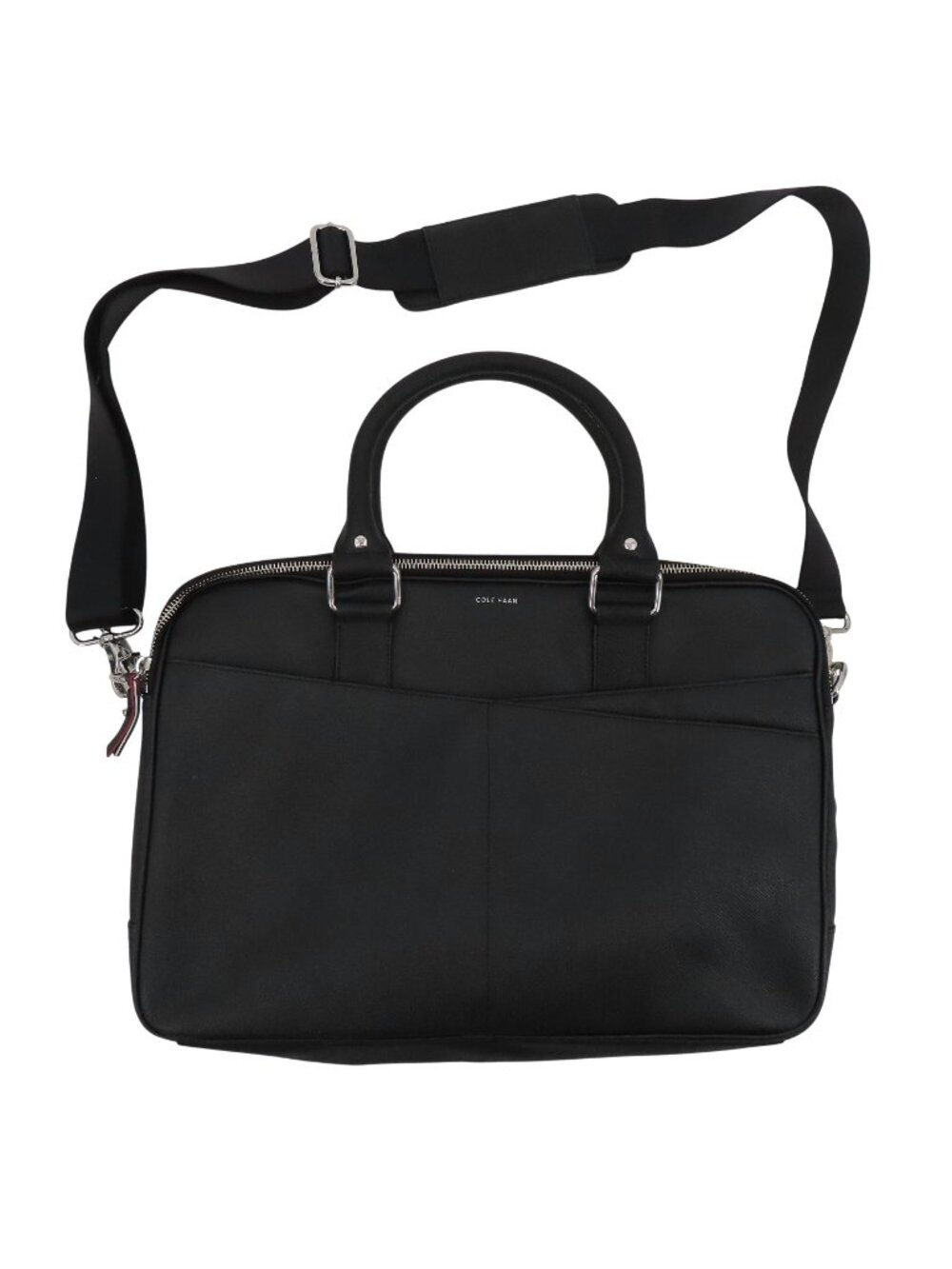 Cole Haan American Airlines Black Leather Laptop Bag Attache Travel Business NEW